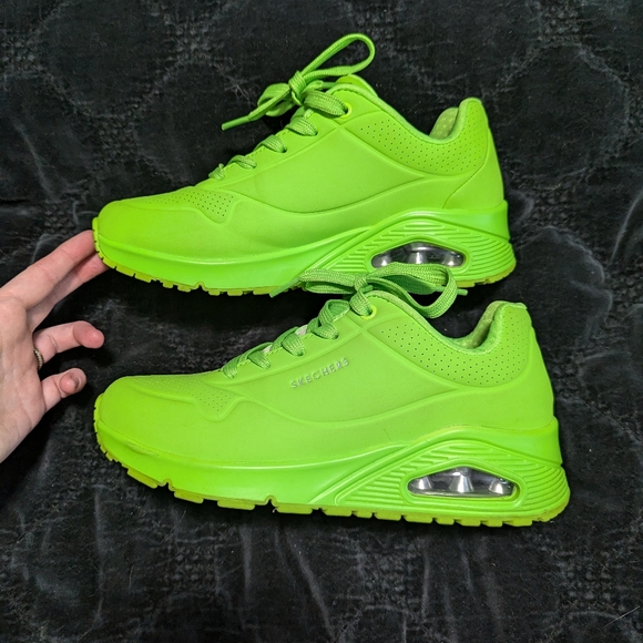 Lime Sketchers Memory Foam Sneakers - Picture 3 of 8